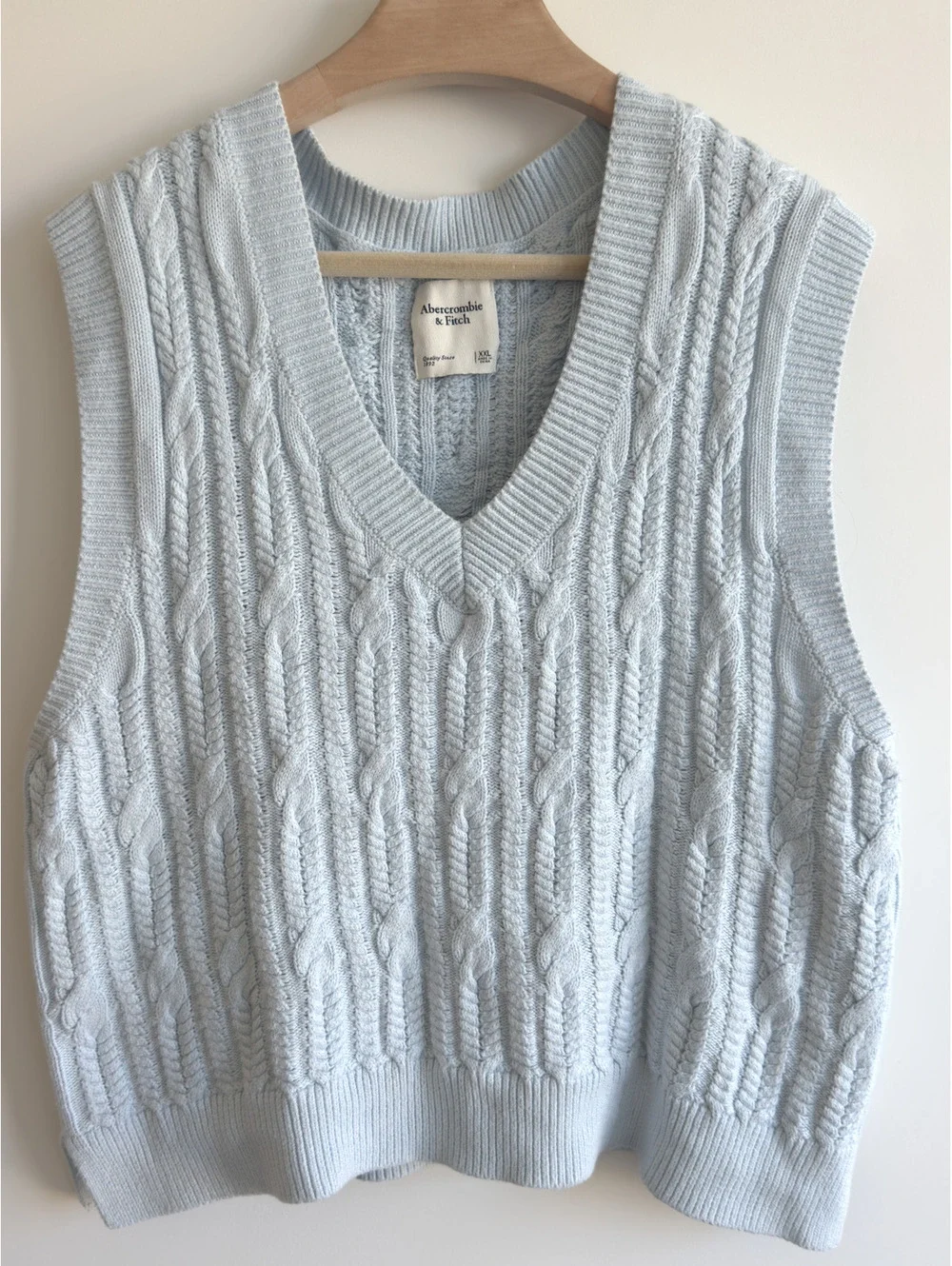 Abercrombie Fitch Cable Knit Sweater Vest Light Blue Women’s XXL